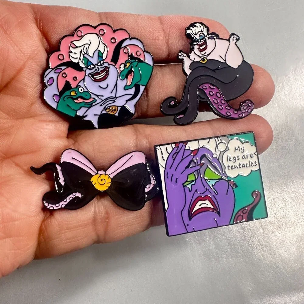 Ursula Villain Lapel Pins Little Mermaid Ariel Brooch Badge Jewelry READ